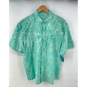 Silver Bait Shirt Mens Size L Fishing Vented Hiking Zip Pockets Mesh UPF 50+